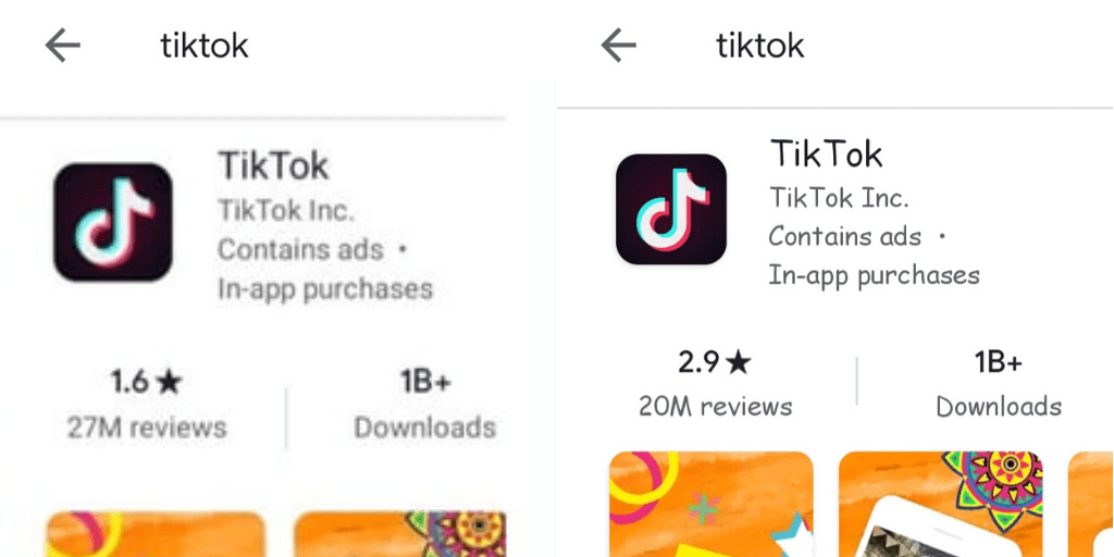 TIktok reviews