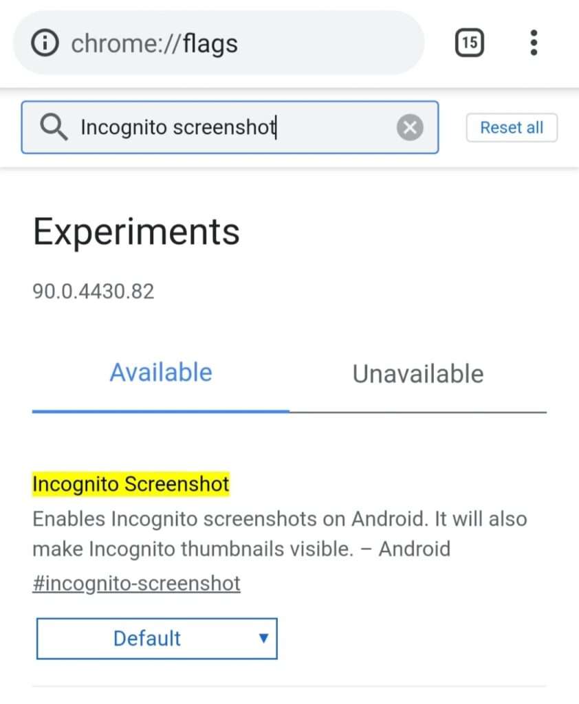 how to take screenshot in incognito mode android